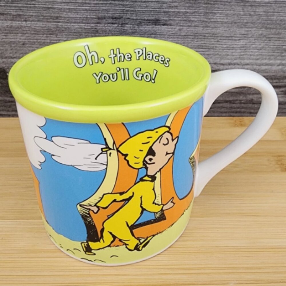 Dr. Seuss Coffee Mug Ceramic Tea Cup Oh The Places You'll Go 16 oz